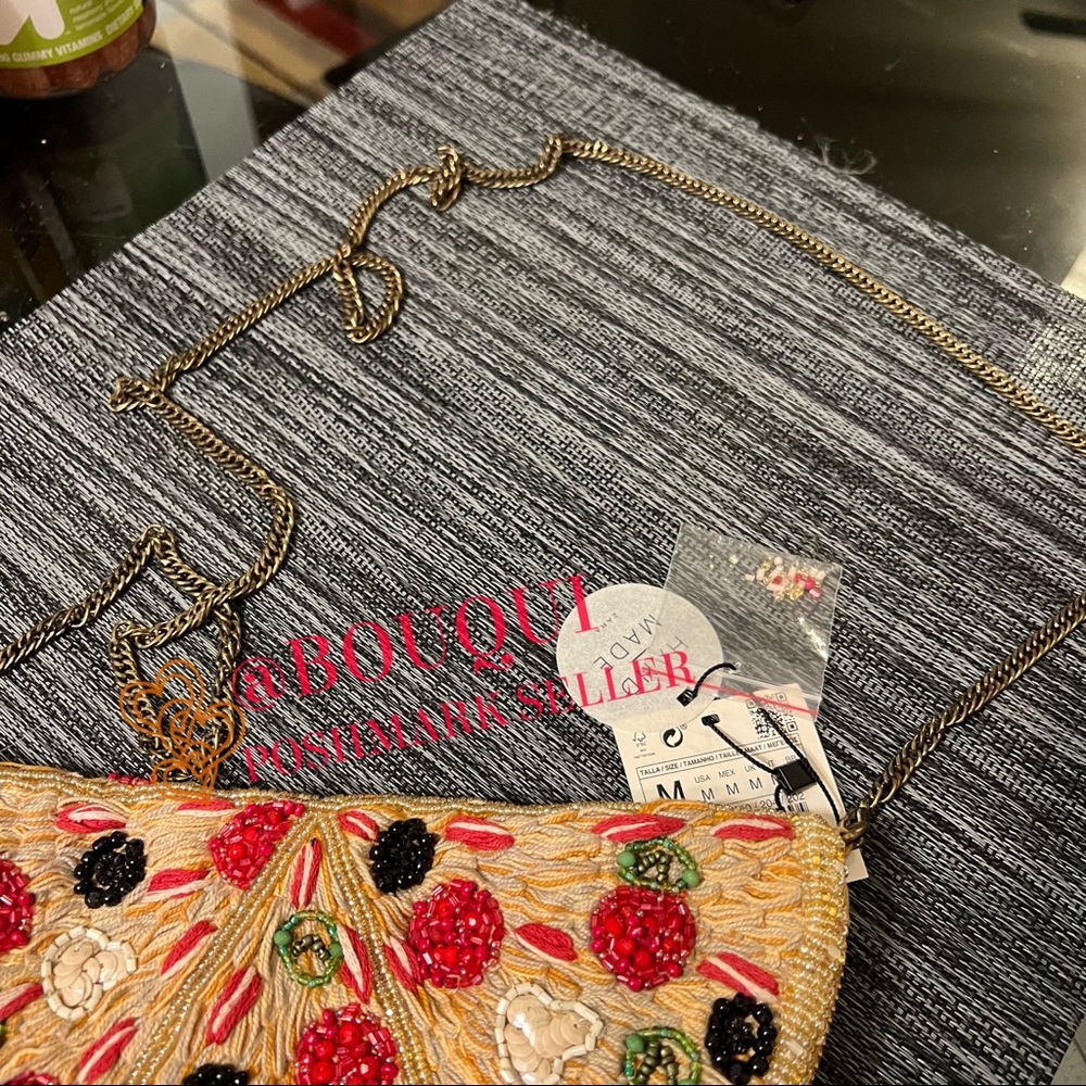 BLOGGERS FAV ZARA CHAIN STRAPS CROSSBODY PIZZA BAG - Picture 3 of 13
